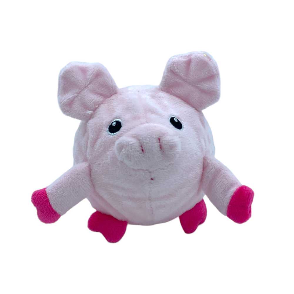 Talking Dog Club Pig Happy Bouncer Plush Ball Toy for Dogs (Pink)