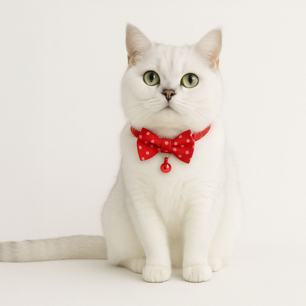 Skatrs Collar with Bow for Dogs and Cats (Red)