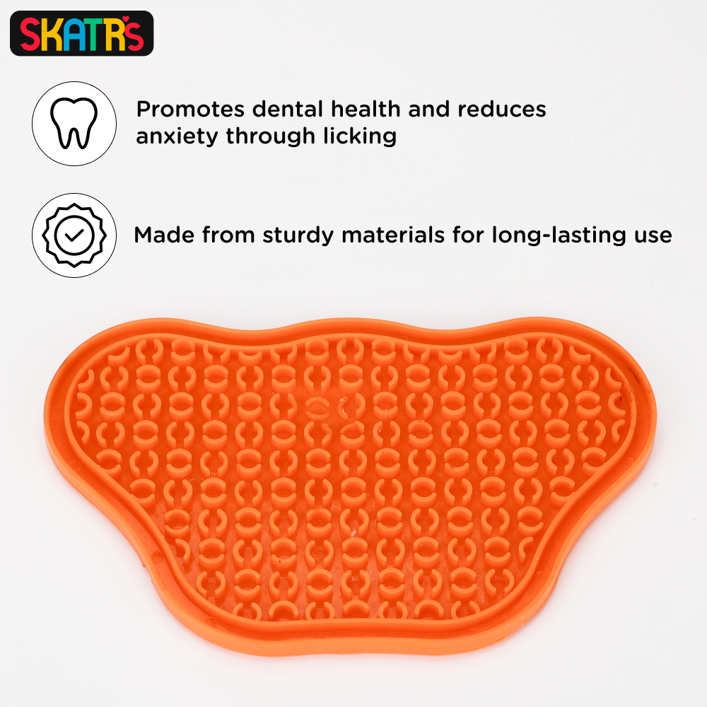 Skatrs Licky Mat for Dogs and Cat (Orange) - Image 2