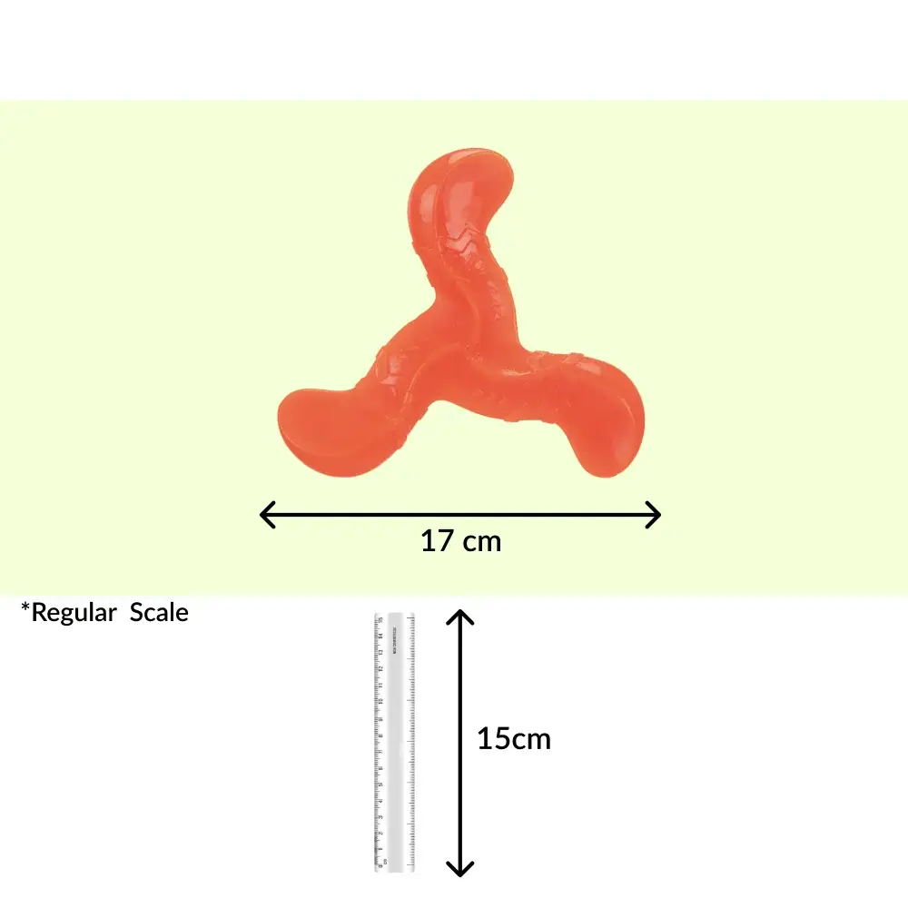 Trixie Triplex Bungee Boomerang Chew Toy for Dogs (Orange)