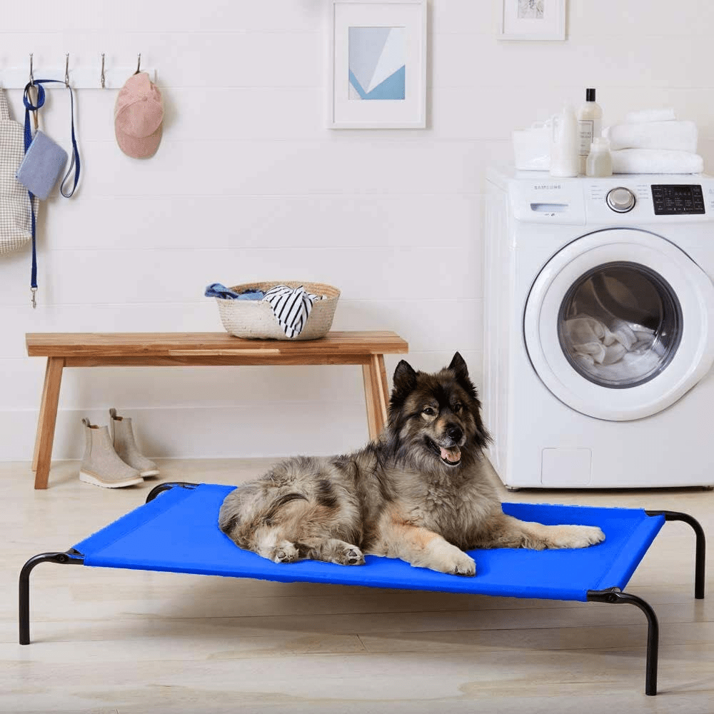 Fluffy's Pawsome Waterproof elevated Sides Camping Bed for Dogs (Blue) - Image 3