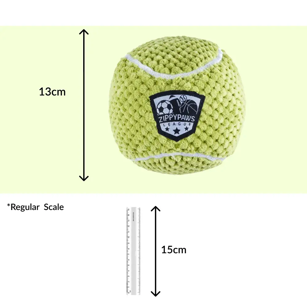 Zippy Paws SportsBallz Tennis Ball Plush Toy for Dogs