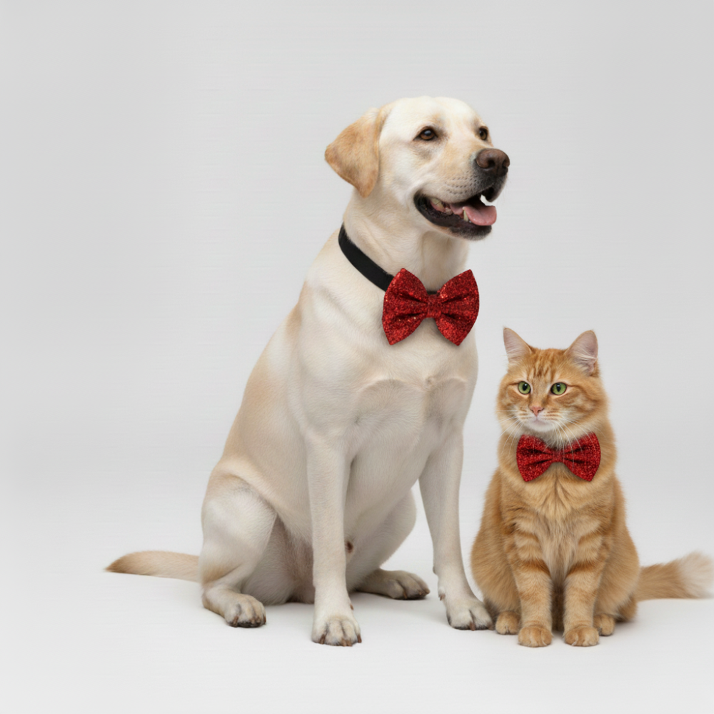Skatrs Red Glitter Bow for Dogs and Cats
