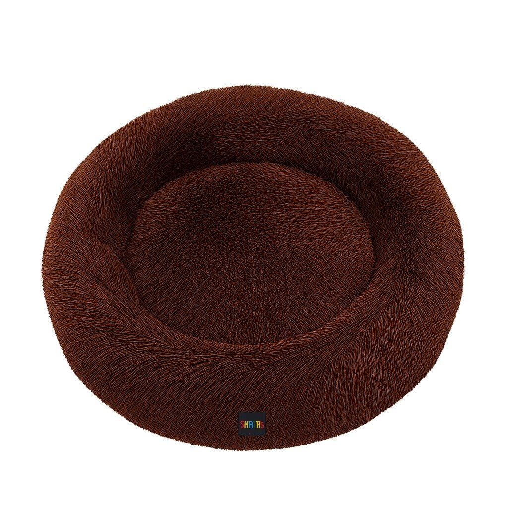 Skatrs Round Donut Bed For Dogs Cats Brown - Image 3
