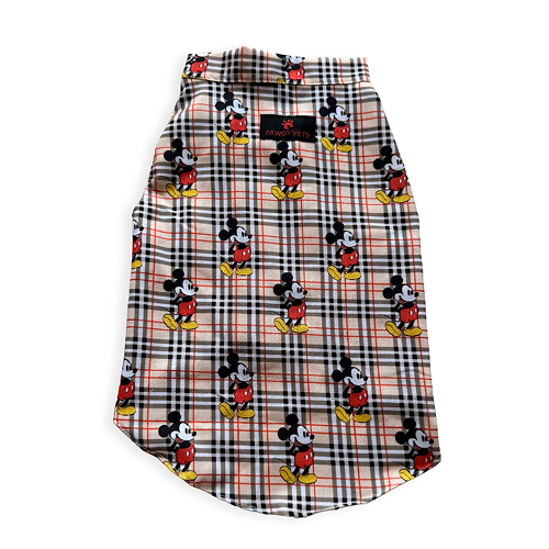Pawgypets Mickey Check Sando for Cats (Beige)