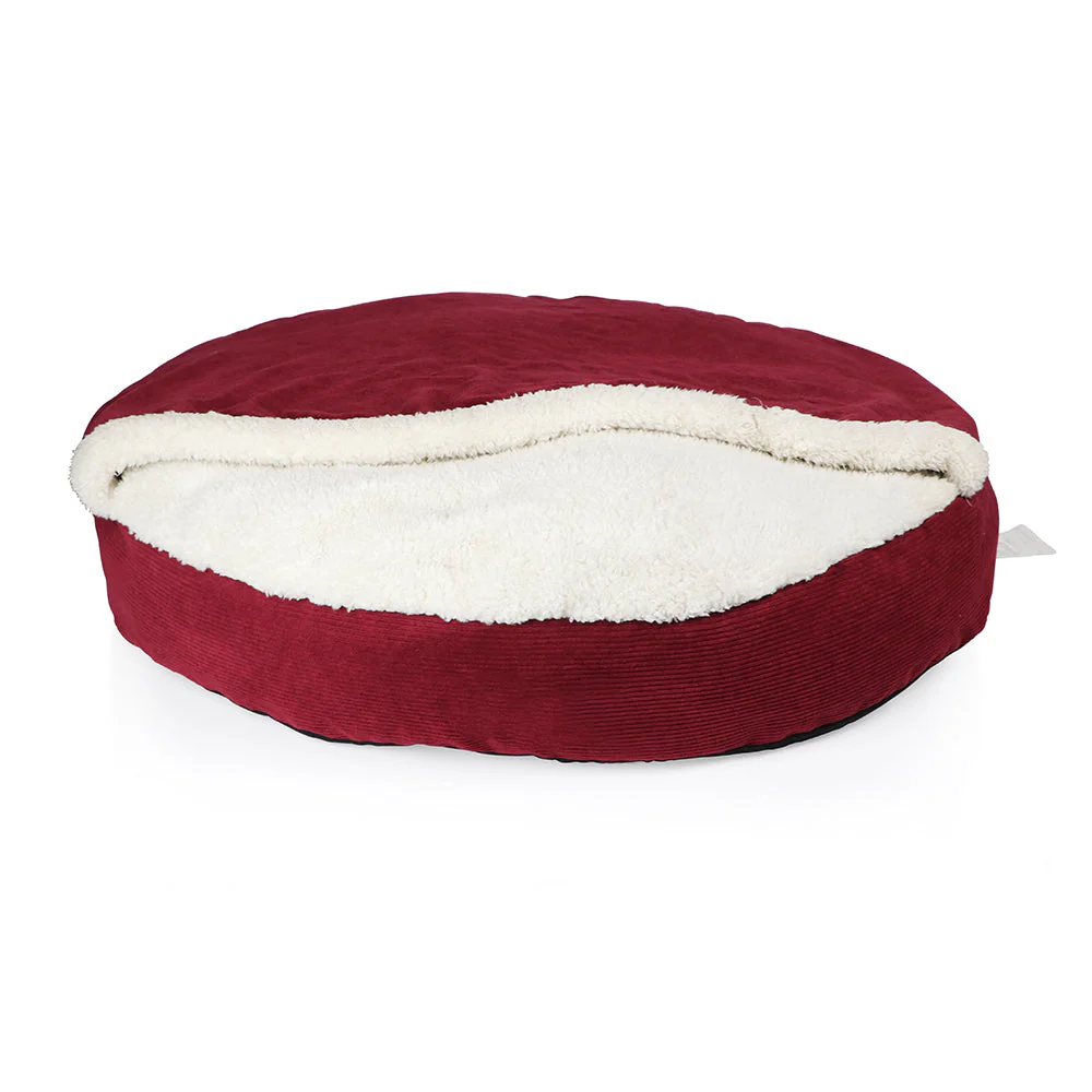 Pawpourri Furry Snuggler Bed for Dogs and Cats (Red)