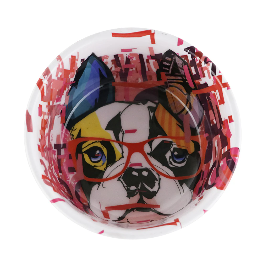 Pawpourri Dog French Printed Bowl for Dogs & Cats
