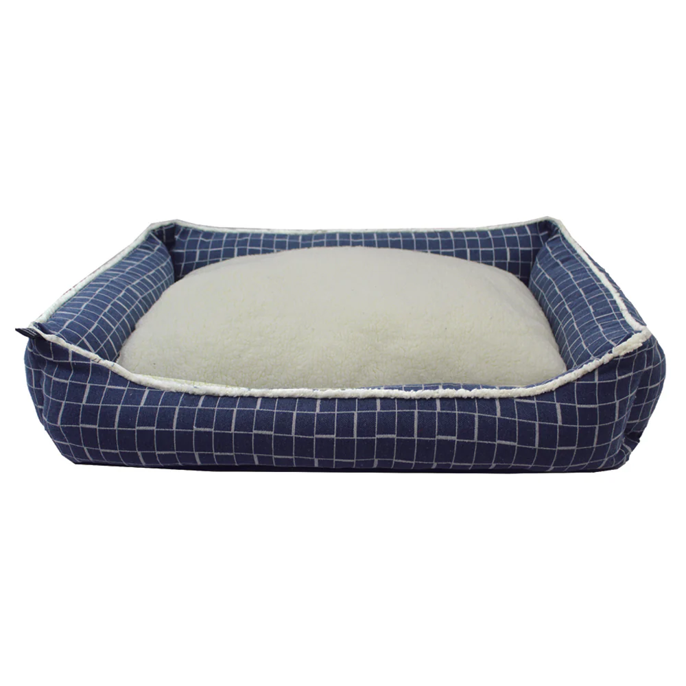 Pawpourri Jacquard Super Soft Sherpa Seat Bed for Dogs (Blue)
