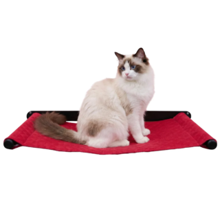 FurryLiving Kiki Wall Mounted Perch for Cats (Black/Red)