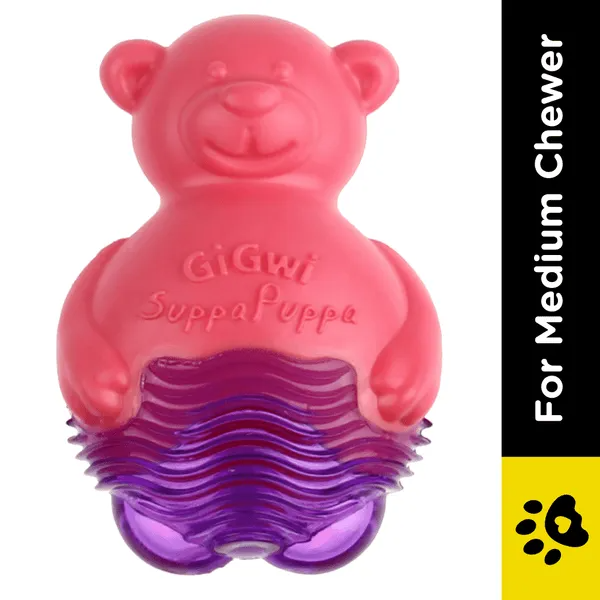 GiGwi Suppa Puppa Bear Toy for Dogs (Pink & Purple) - Image 2