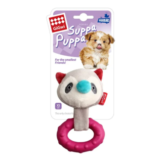 GiGwi Suppa Puppa Ring Raccoon Toy for Dogs (Pink)