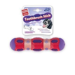 GiGwi Toothbrush Stick with Crackle Toy for Dogs(Red & Purple)