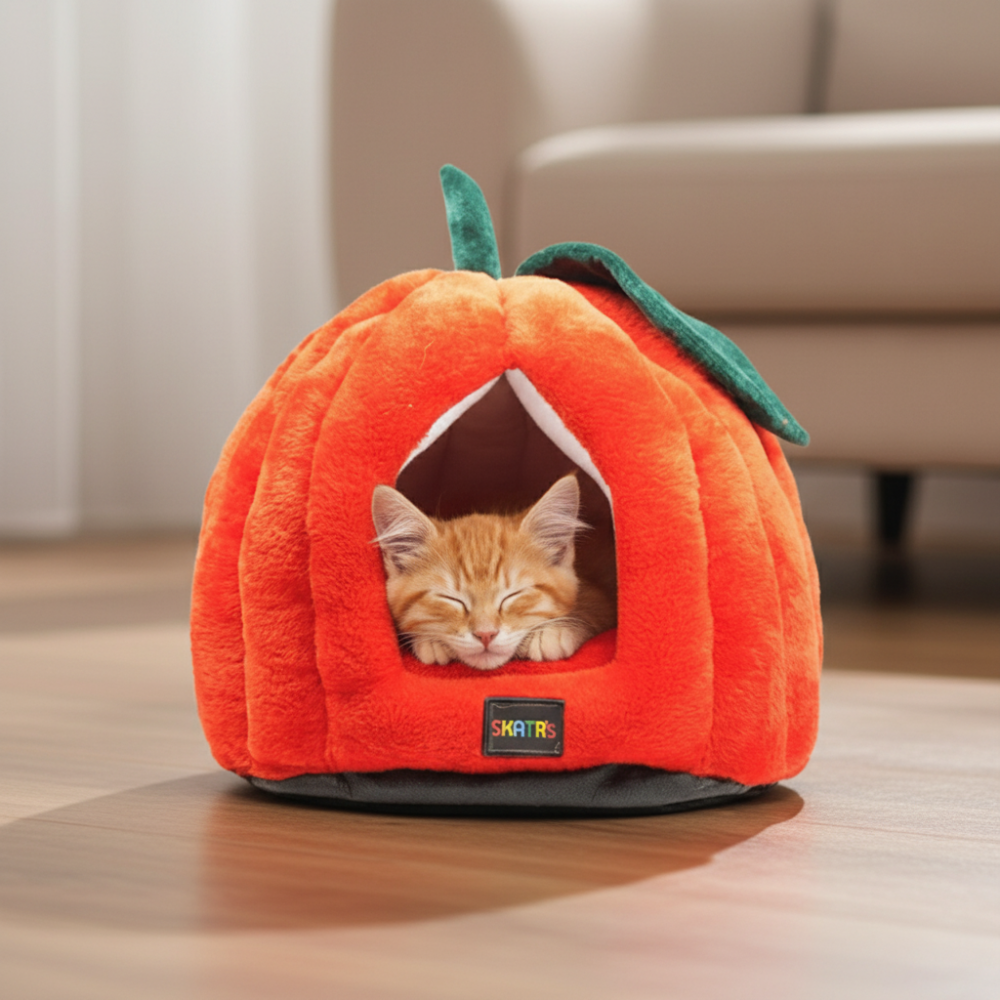 Skatrs Apple Cozy House for Small Dogs and Cats (Orange)