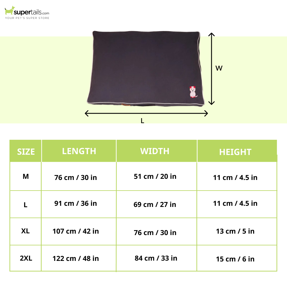 Petter World Comfort Flat Cushion Bed for Dogs (Autumn Grey) - Image 2