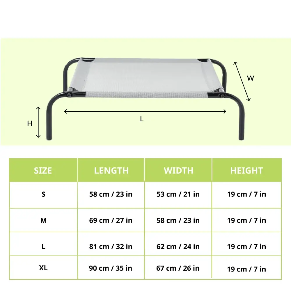 Fluffy’s Pawsome Waterproof elevated Sides Camping Bed for Dogs (Grey)