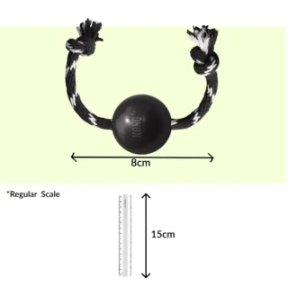 Kong Extreme Ball with Rope Toy for Dogs (Black)