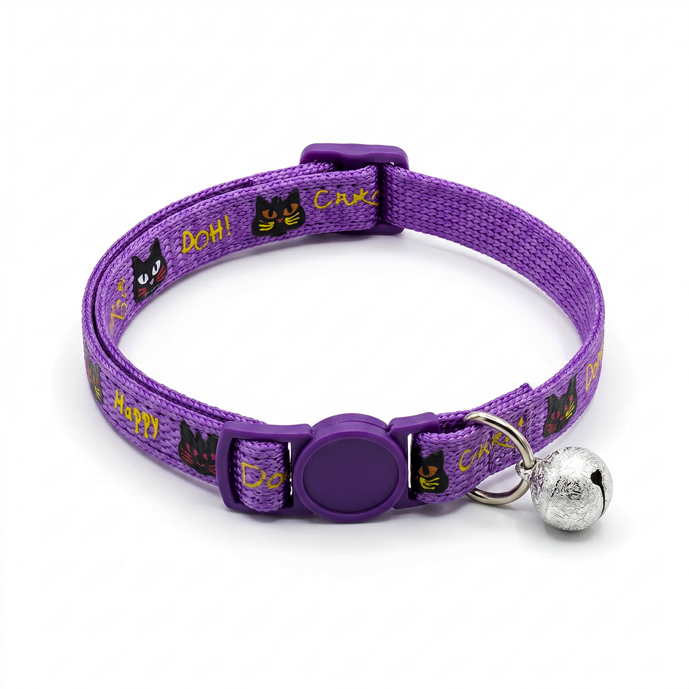 Basil Printed Collar for Cats & Puppies (Purple)