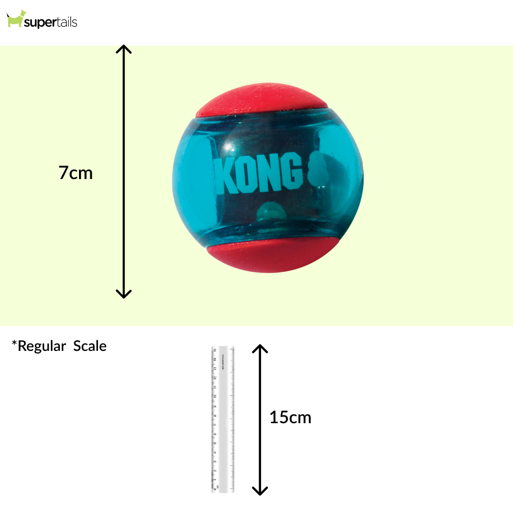 Kong Squeezz Action Ball Toy for Dogs (Red & Blue) (Pack of 3)