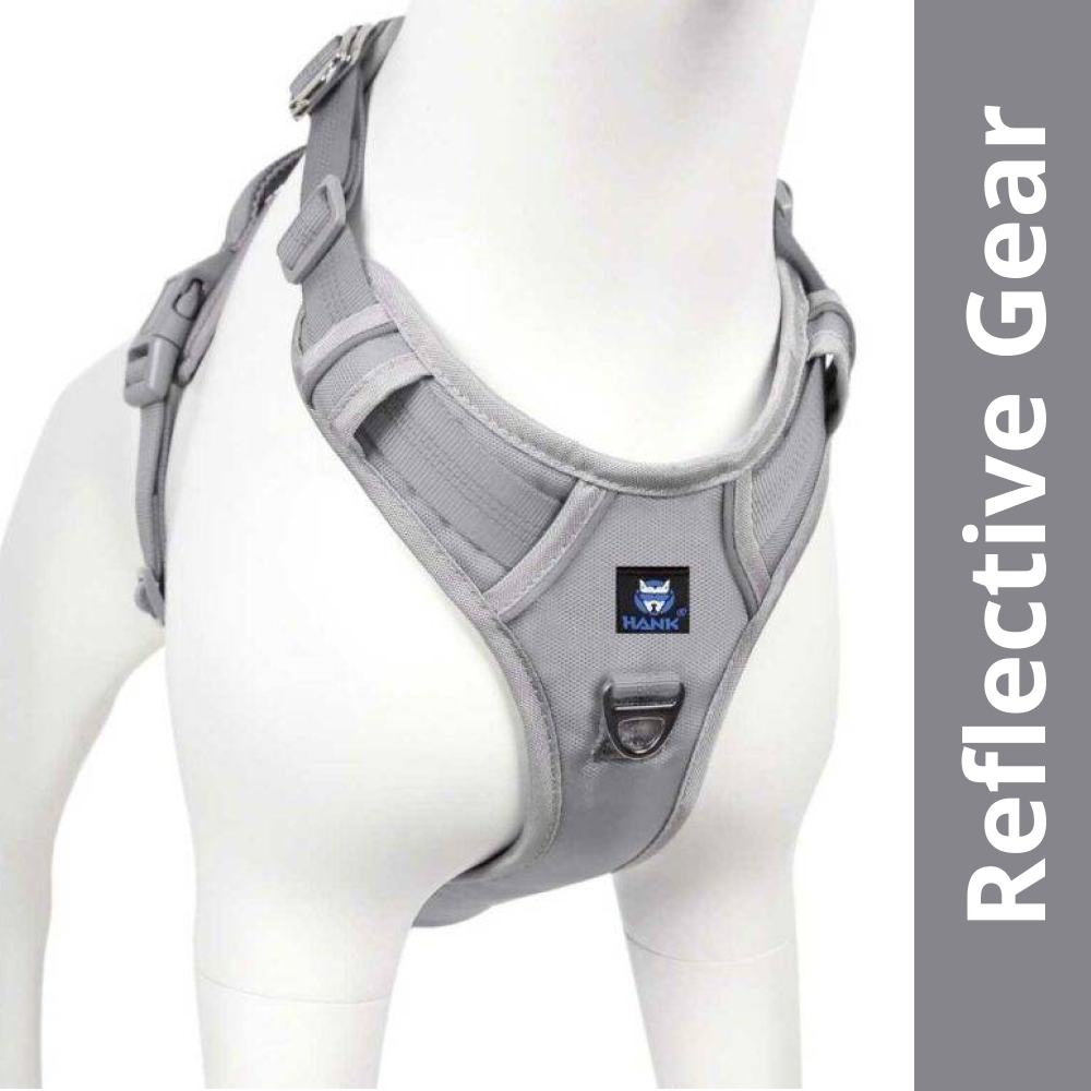 Hank 3M Reflective Harness for Puller Dogs (Grey)