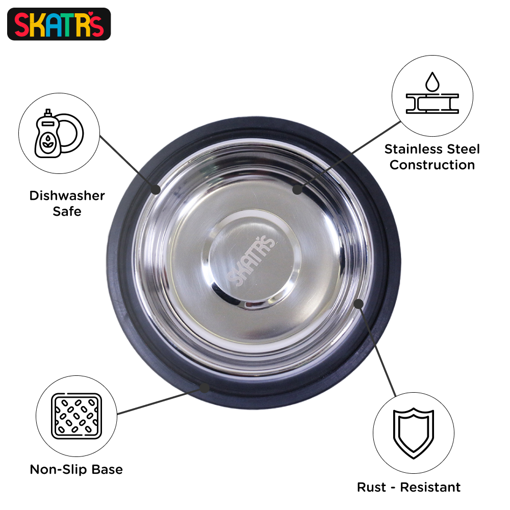 Skatrs Anti Skid Stainless Steel Bowl for Dogs and Cats (1400mL) - Image 3