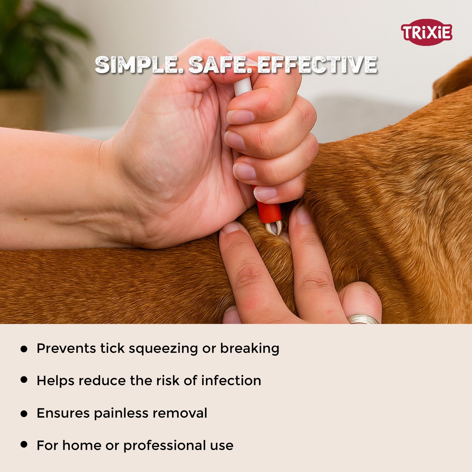 Trixie Tick Tweezers Plastic for Cats and Dogs (Teal) - Image 3