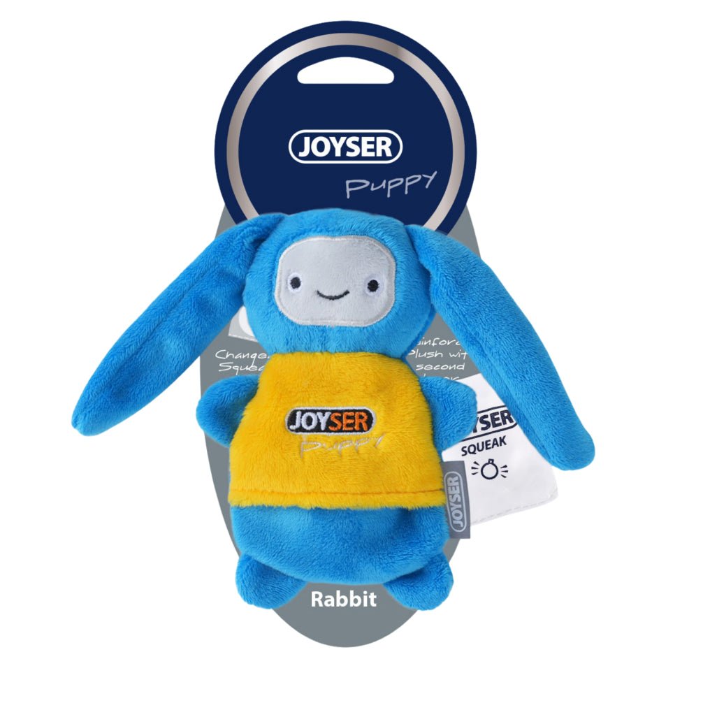 Joyser Puppy Rabbit Plush Toy for Dogs (Blue/Yellow)