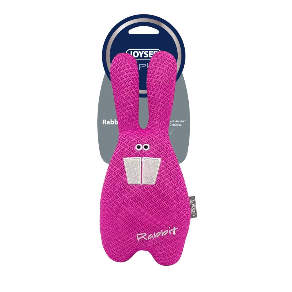 Joyser Plush Rabbit with Squeaker for Dogs (Pink)