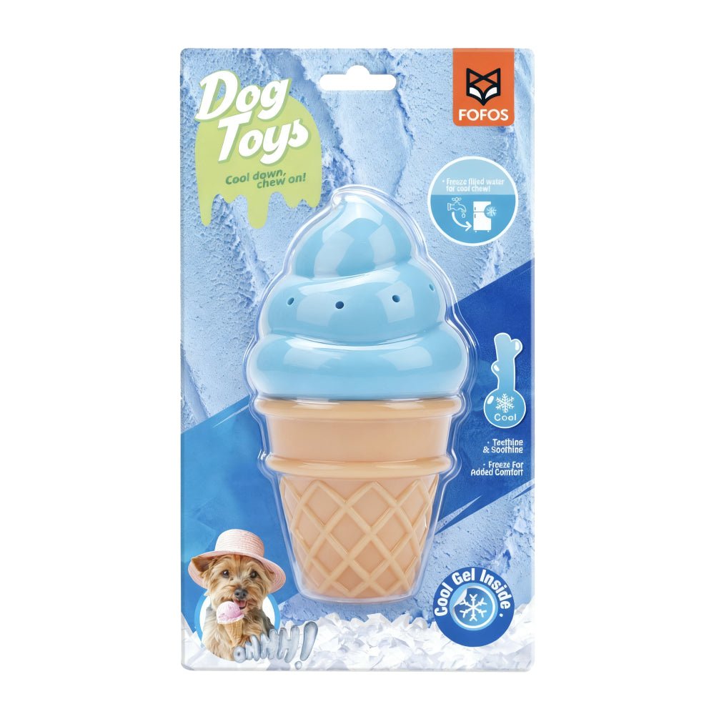 Fofos Ice Cream Shaped Cooling Toy for Dogs (Blue)