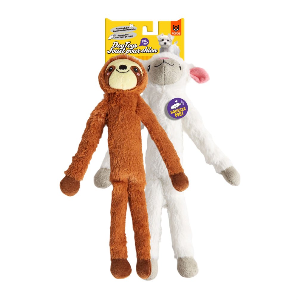 Fofos Sloth and Sheep Rope Tug Toy for Dogs