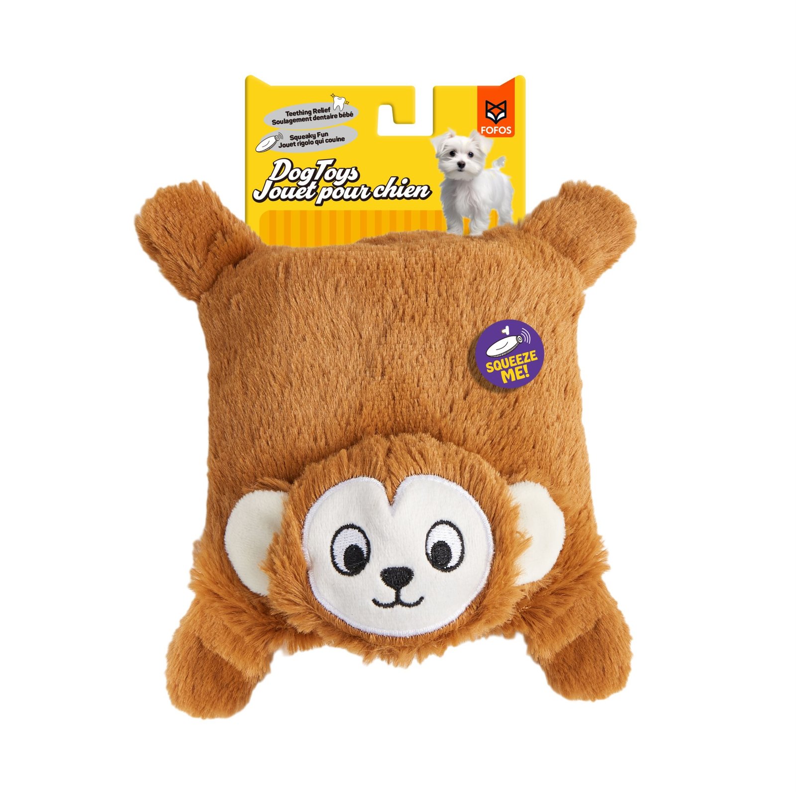 Fofos Monkey Squeaky Puppy Toy for Dogs