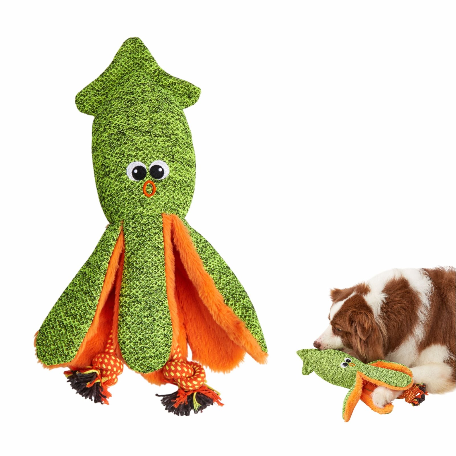 Fofos Octopus Summer Plush Toy for Dogs (Green) - Image 2