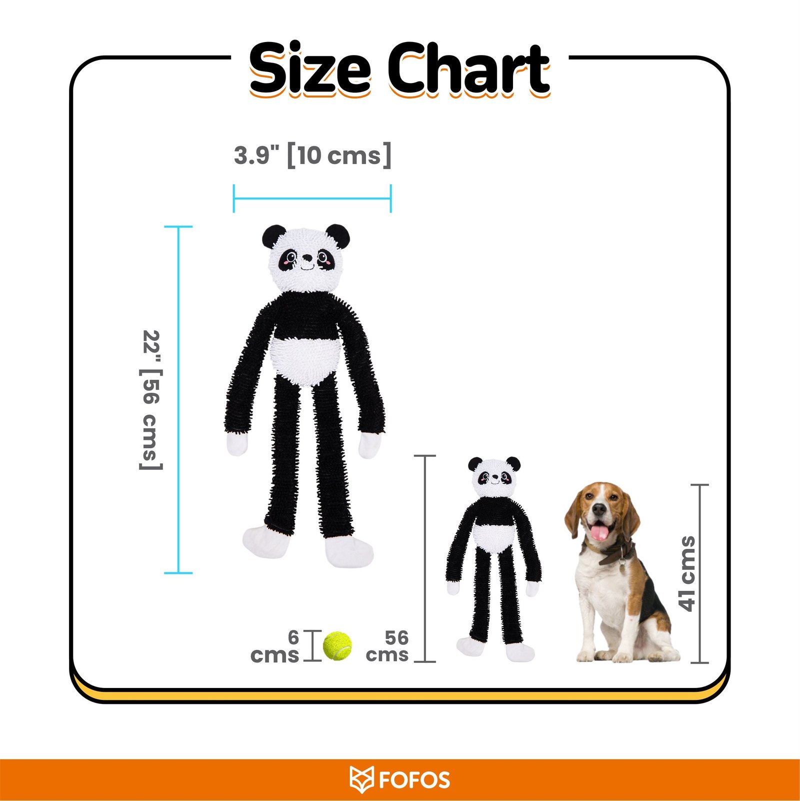 Fofos Panda Long Body Tough Plush Toy for Dogs - Image 2