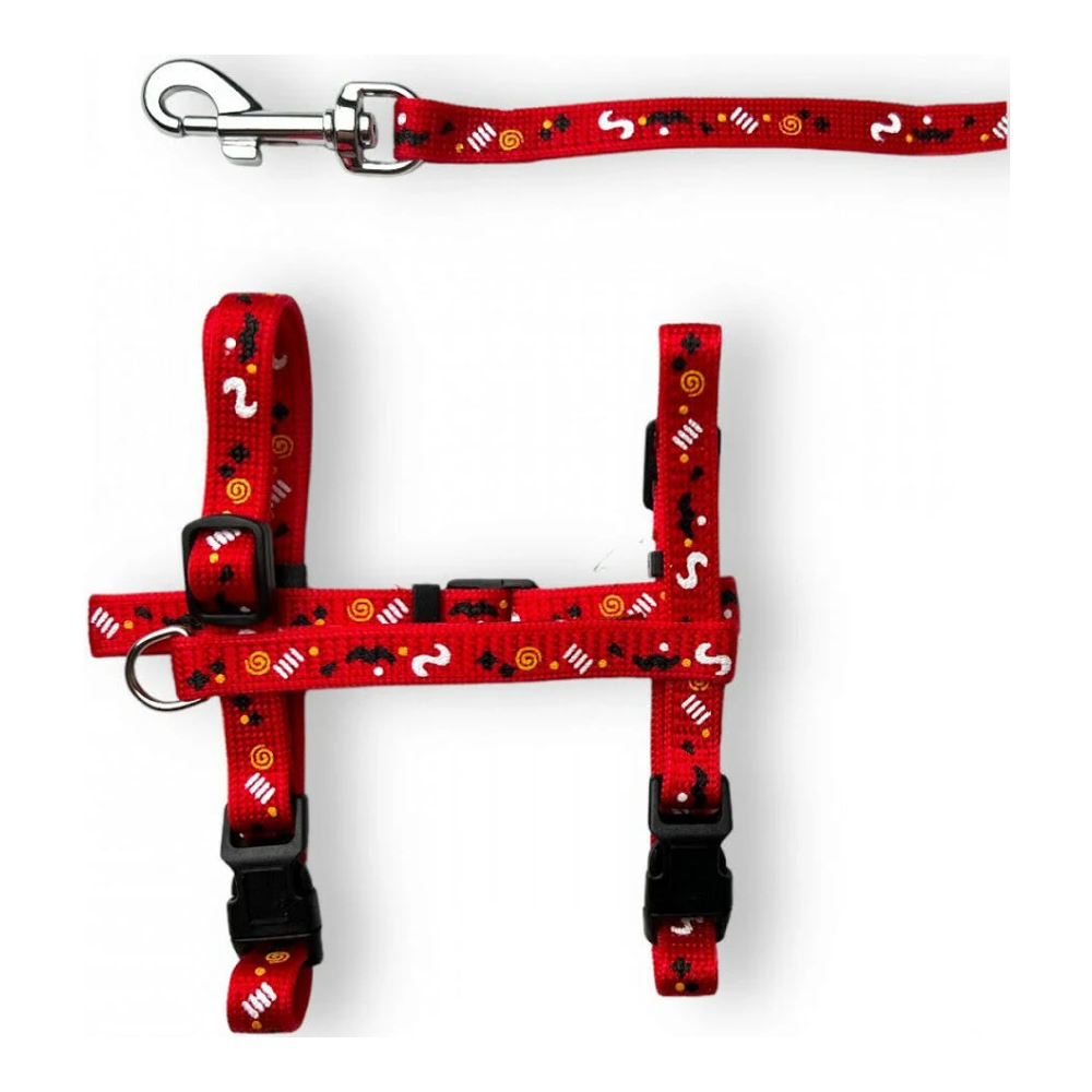 M Pets Catogo Harness & Leash for Cats (Red)