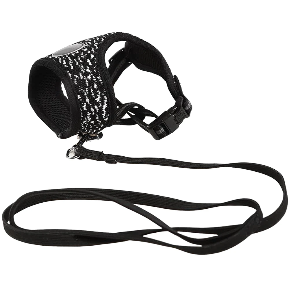M Pets Letsgo Harness & Leash for Cats (Black & White)