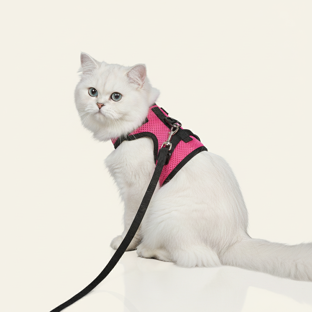 Skatrs Harness with Leash for Cats (Pink)