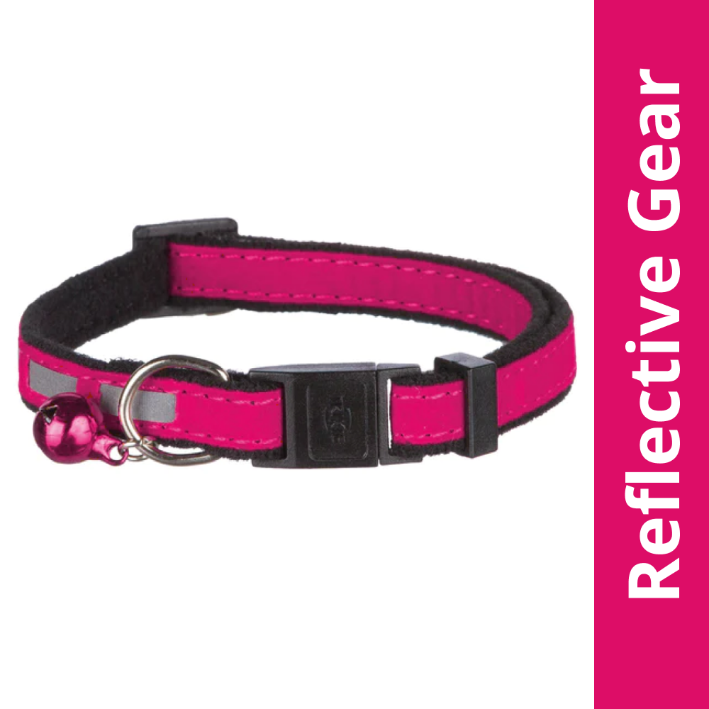 Trixie Safer Life Reflective Collar with Bell for Cats (Pink)