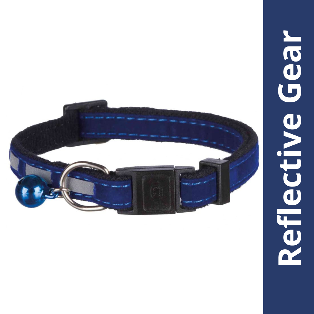 Trixie Safer Life Reflective Collar with Bell for Cats (Blue)