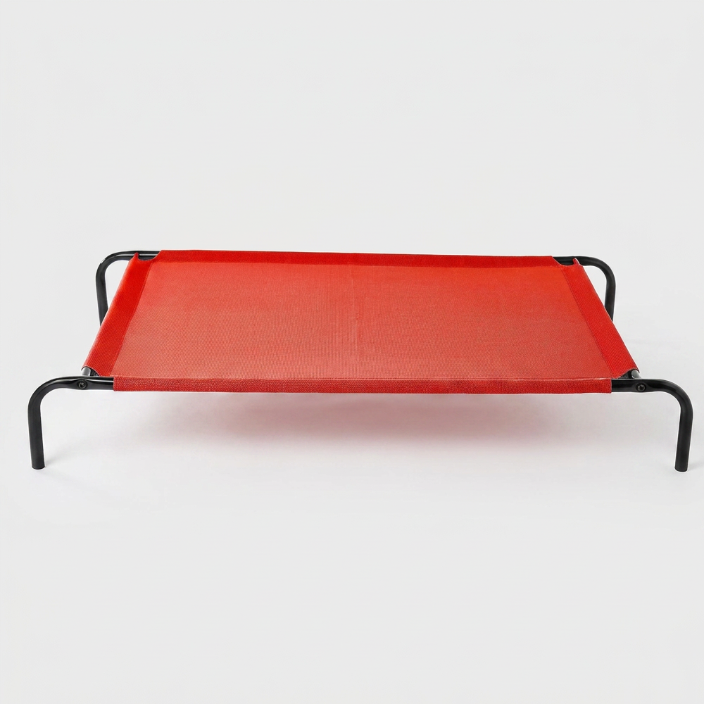 Fluffy's Pawsome Waterproof elevated Sides Camping Bed for Dogs (Red)