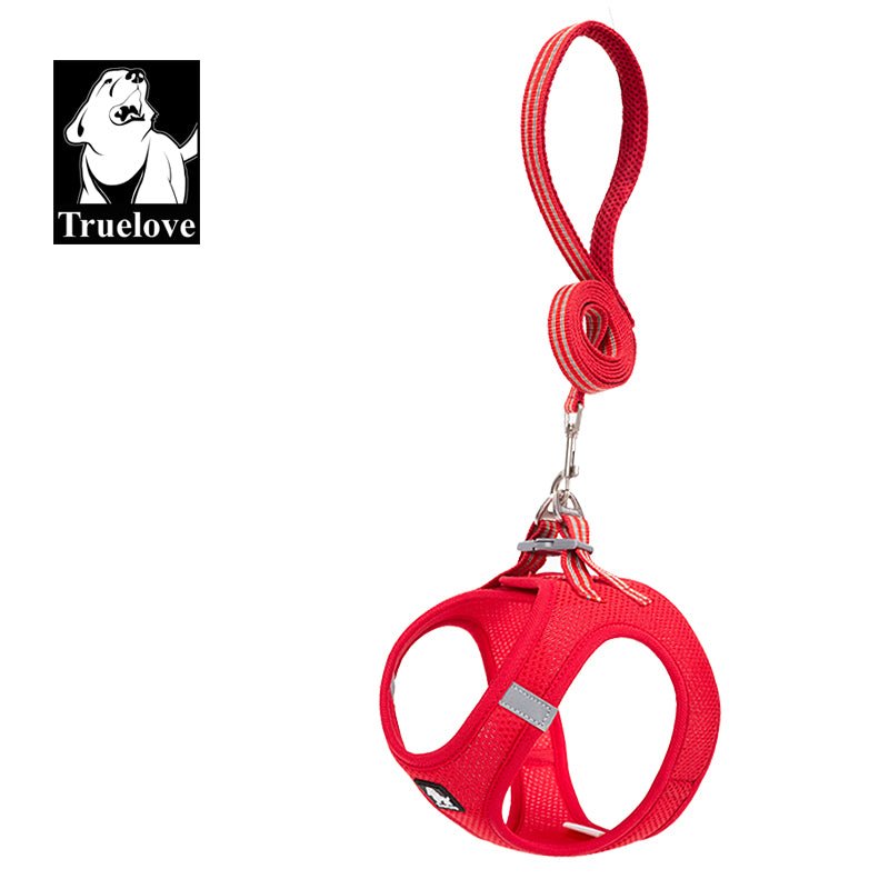 Truelove Mesh Harness & Leash Set for Cats & Small & Medium Dogs (Red) - Image 2