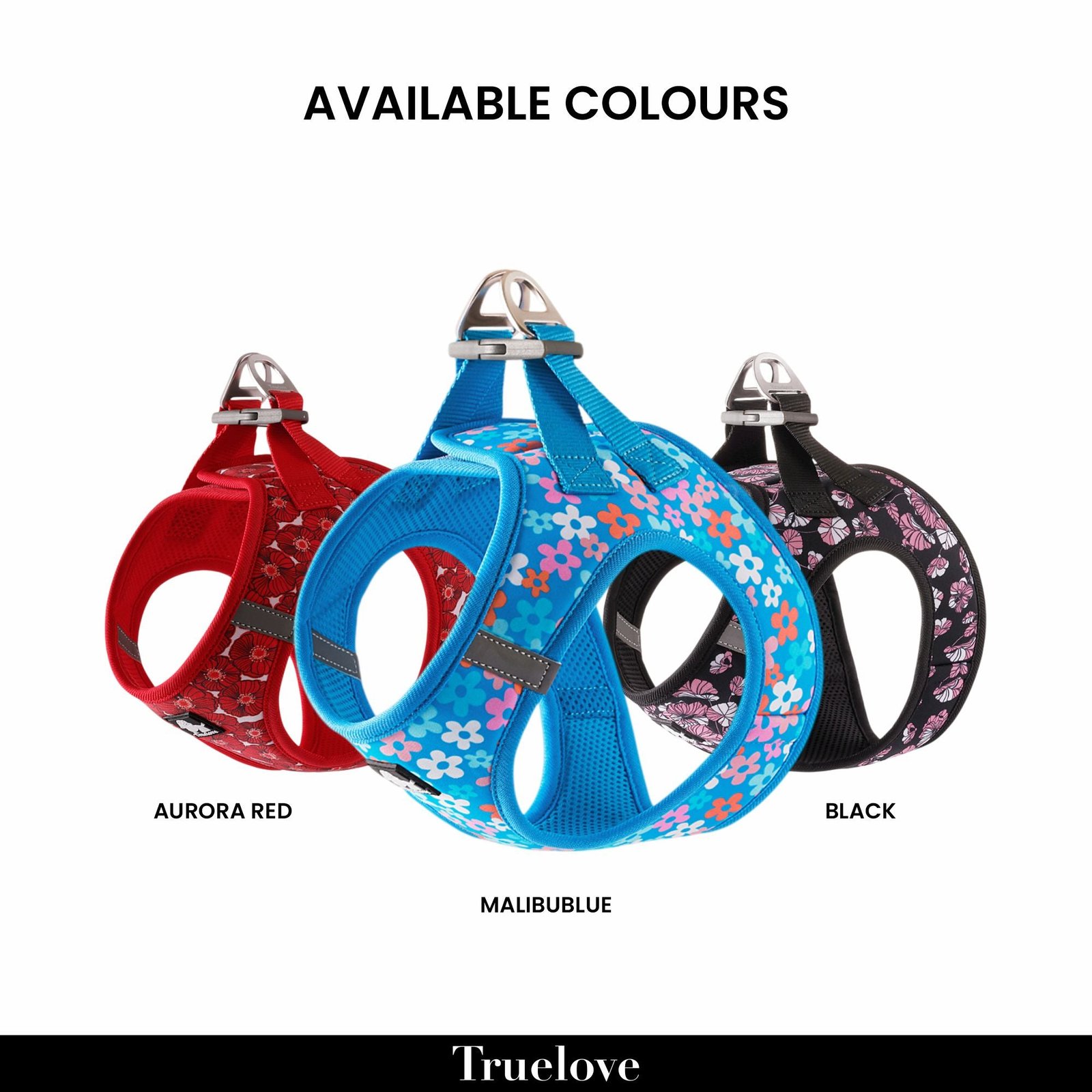 Truelove Floral Harness for Small & Medium Dogs (Black) - Image 2