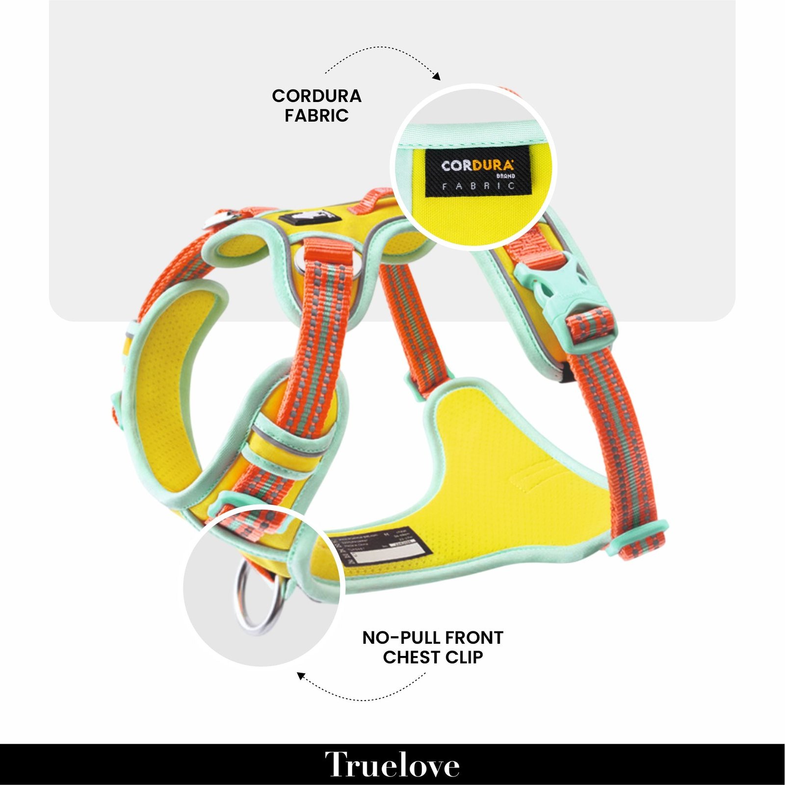 Truelove No Pull Cordura Harness for Dogs (Blazing Yellow) - Image 2