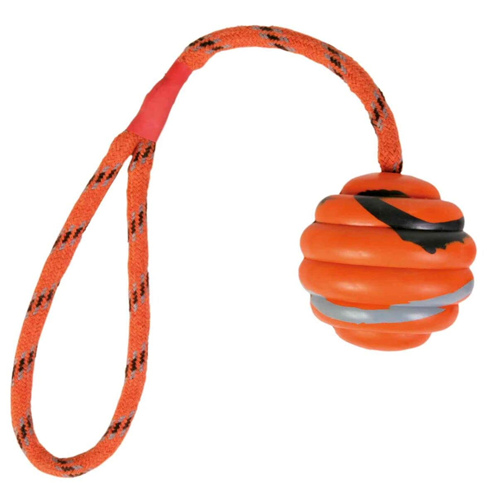 Trixie Wavy Ball on a Rope Toy for Dogs (Orange)